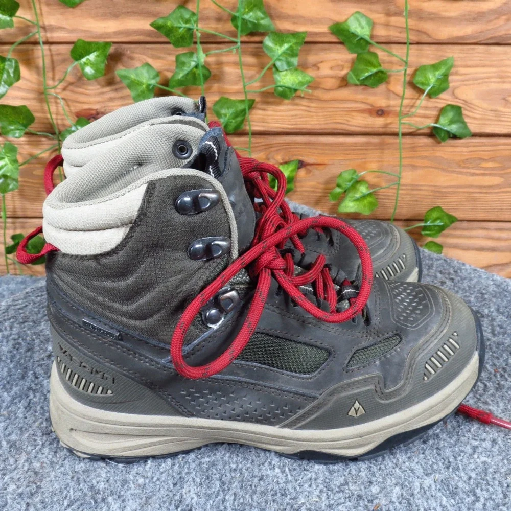 Vasque Breeze AT UltraDry Kids Hiking Boots Size 1 Outdoor Trail Brown Red